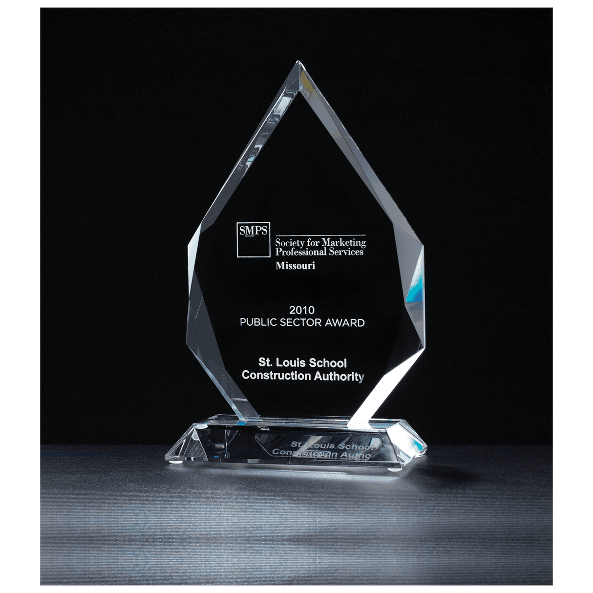 5 3/8" x 8 7/8" Flame Series Multi-Faceted Optical Crystal Award