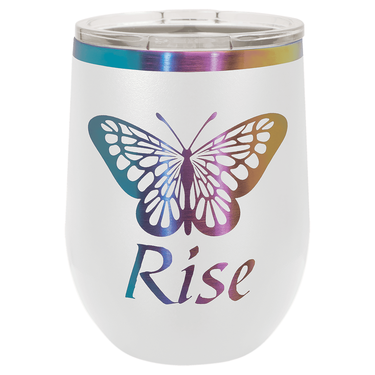 Polar Camel 12 oz. White/Prism Stemless Wine Tumbler
