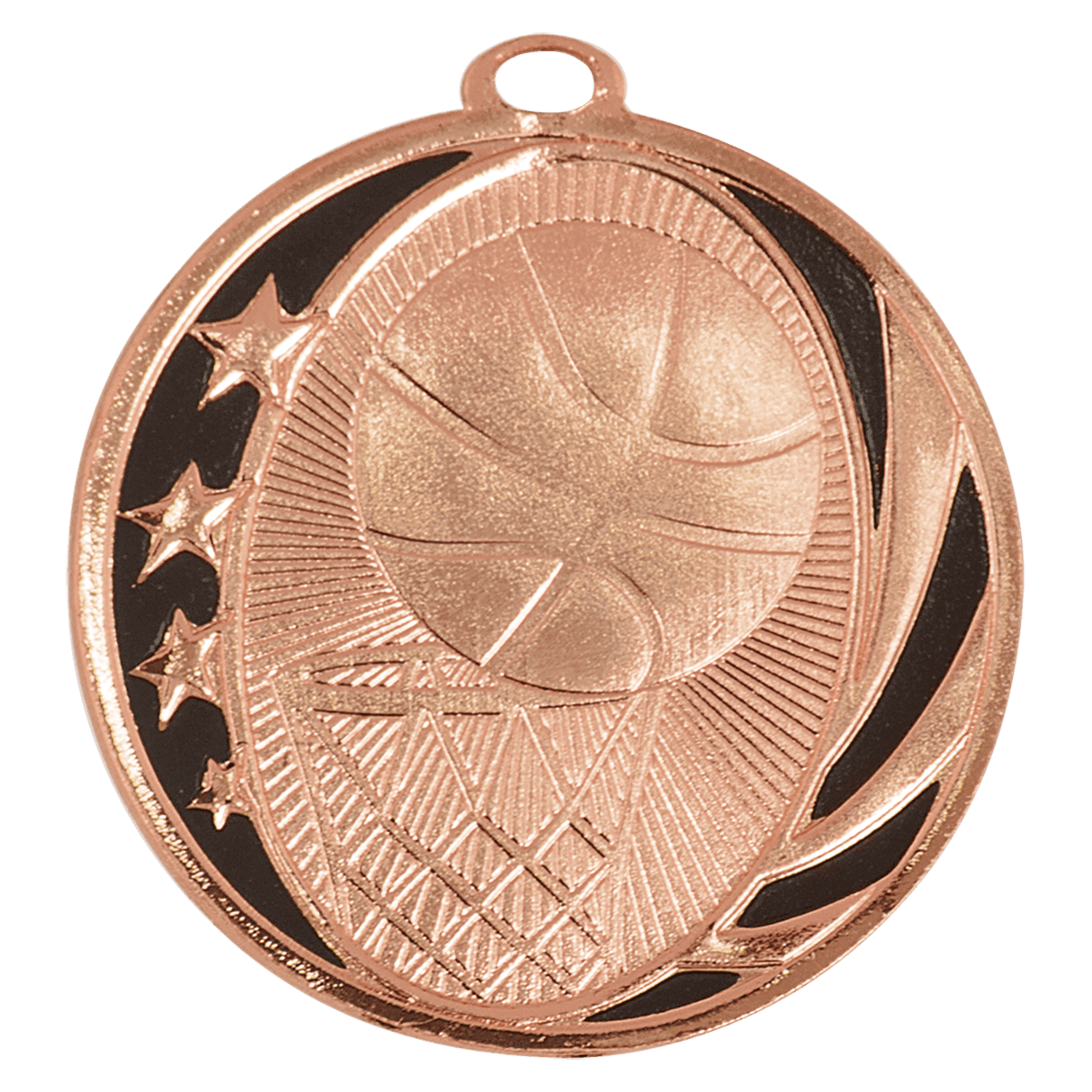 2" Basketball Laserable MidNite Star Medal