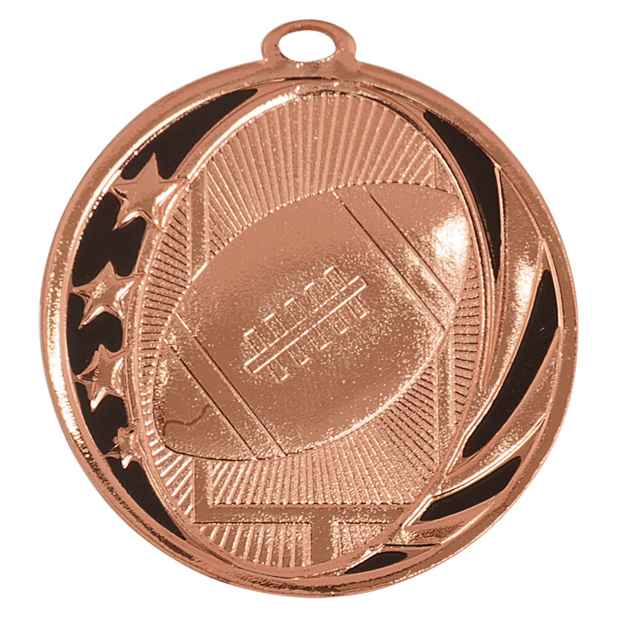Bright Bronze 2" Football Laserable MidNite Star Medal
