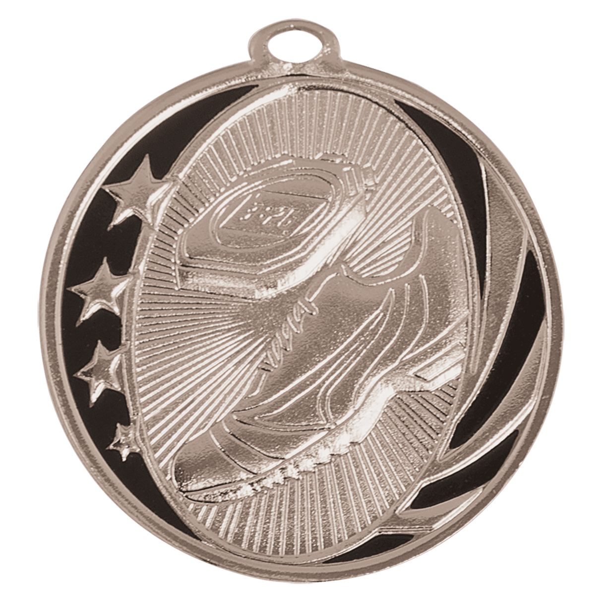 Bright Silver 2" Track Laserable MidNite Star Medal