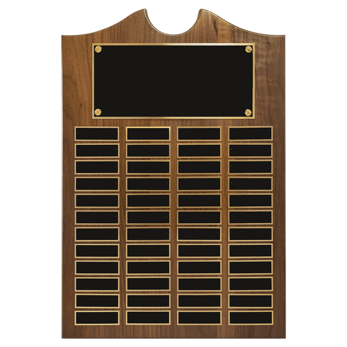 14" x 20" American Walnut Roster Plaque w/ 48 Plates