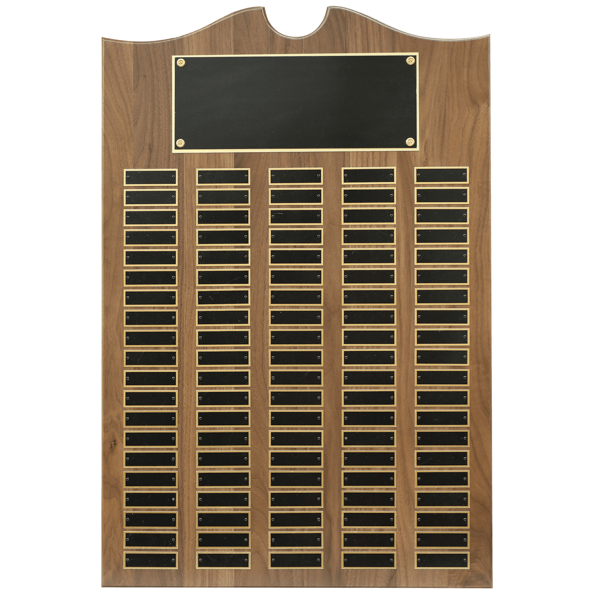 20" x 30" American Walnut Roster Plaque w/ 100 Plates