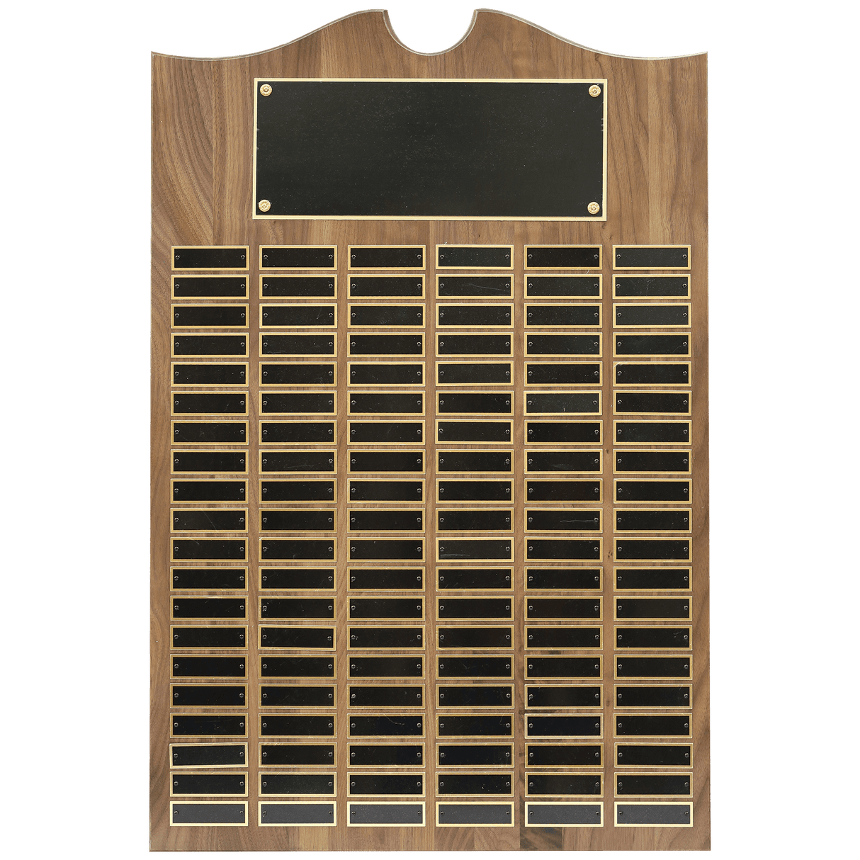20" x 30" American Walnut Roster Plaque w/ 120 Plates
