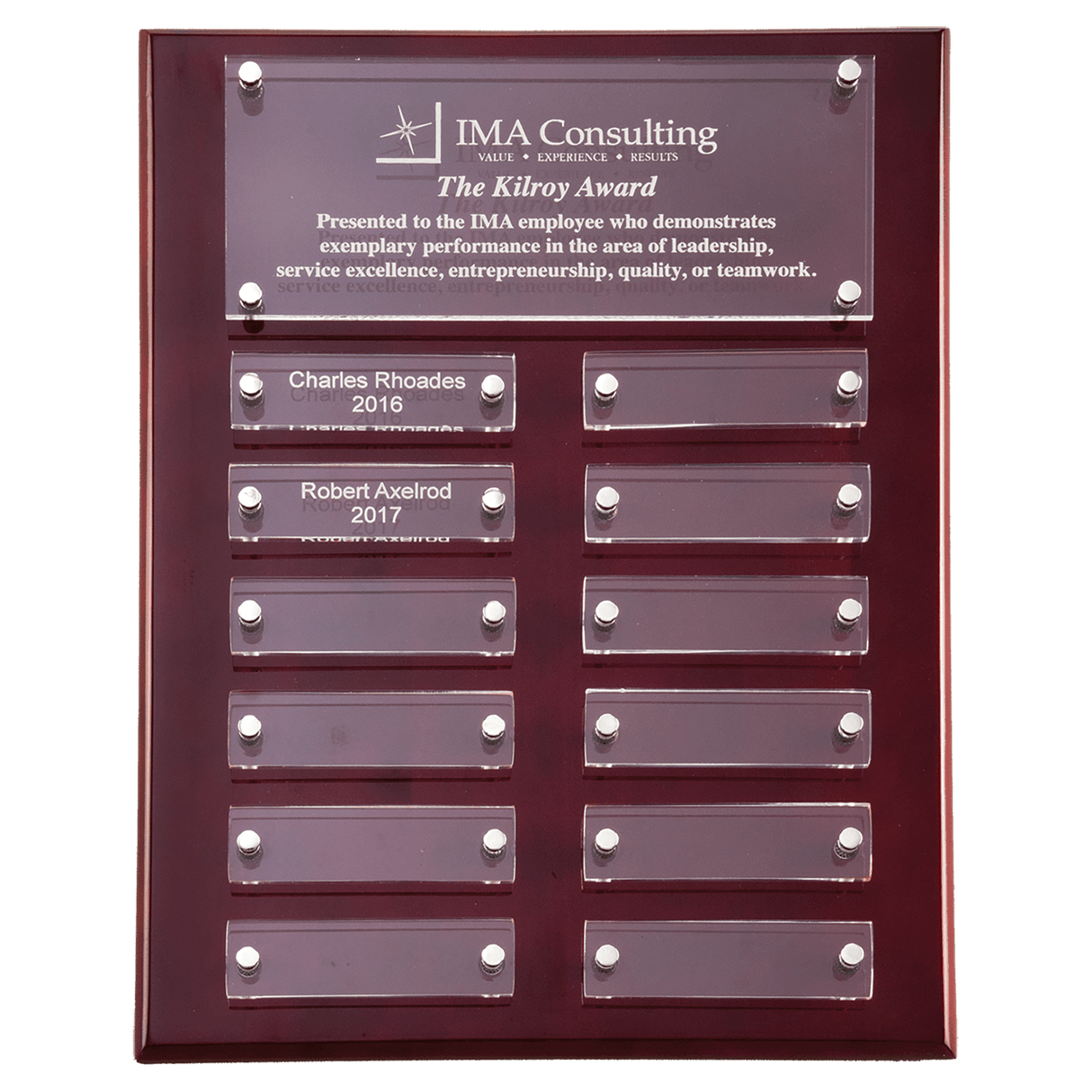 9x12 Rosewood High Gloss Plaque with Acrylic Engraving Plates