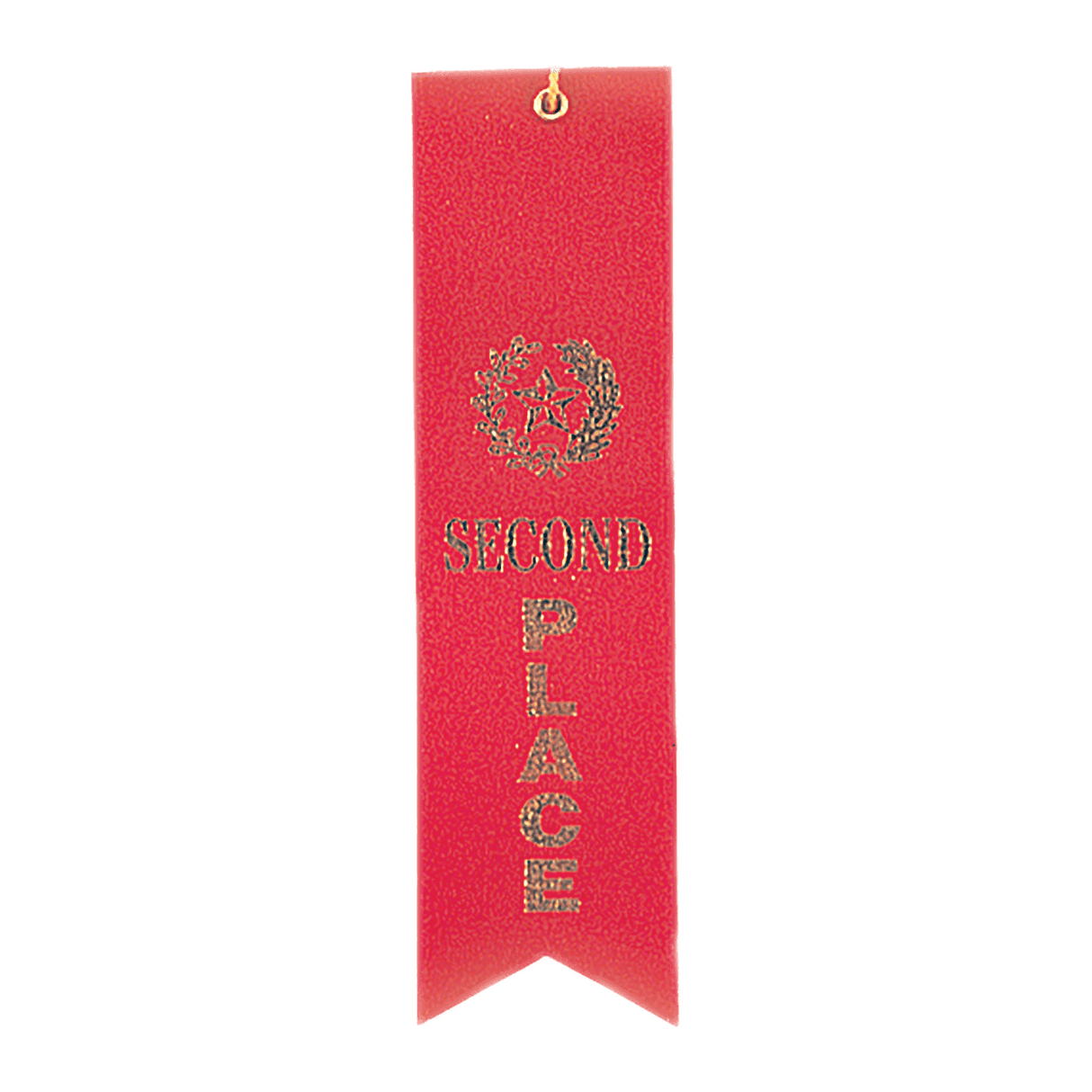 Red 2nd Place Carded Ribbon with String