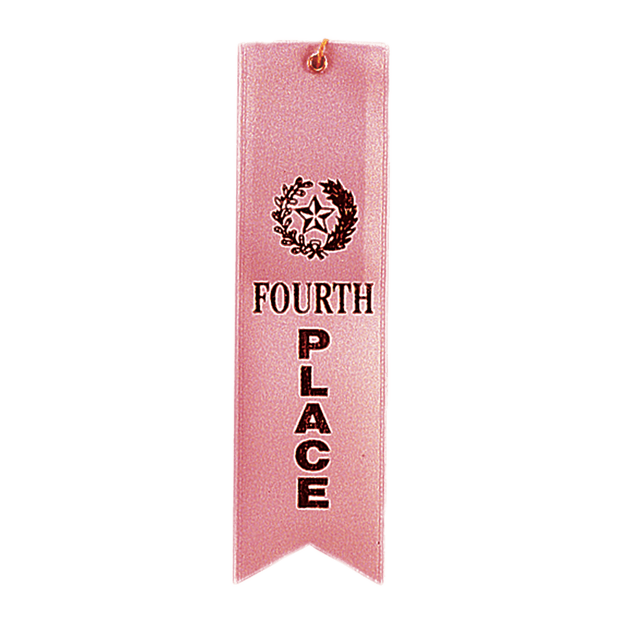 Pink 4th Place Carded Ribbon with String