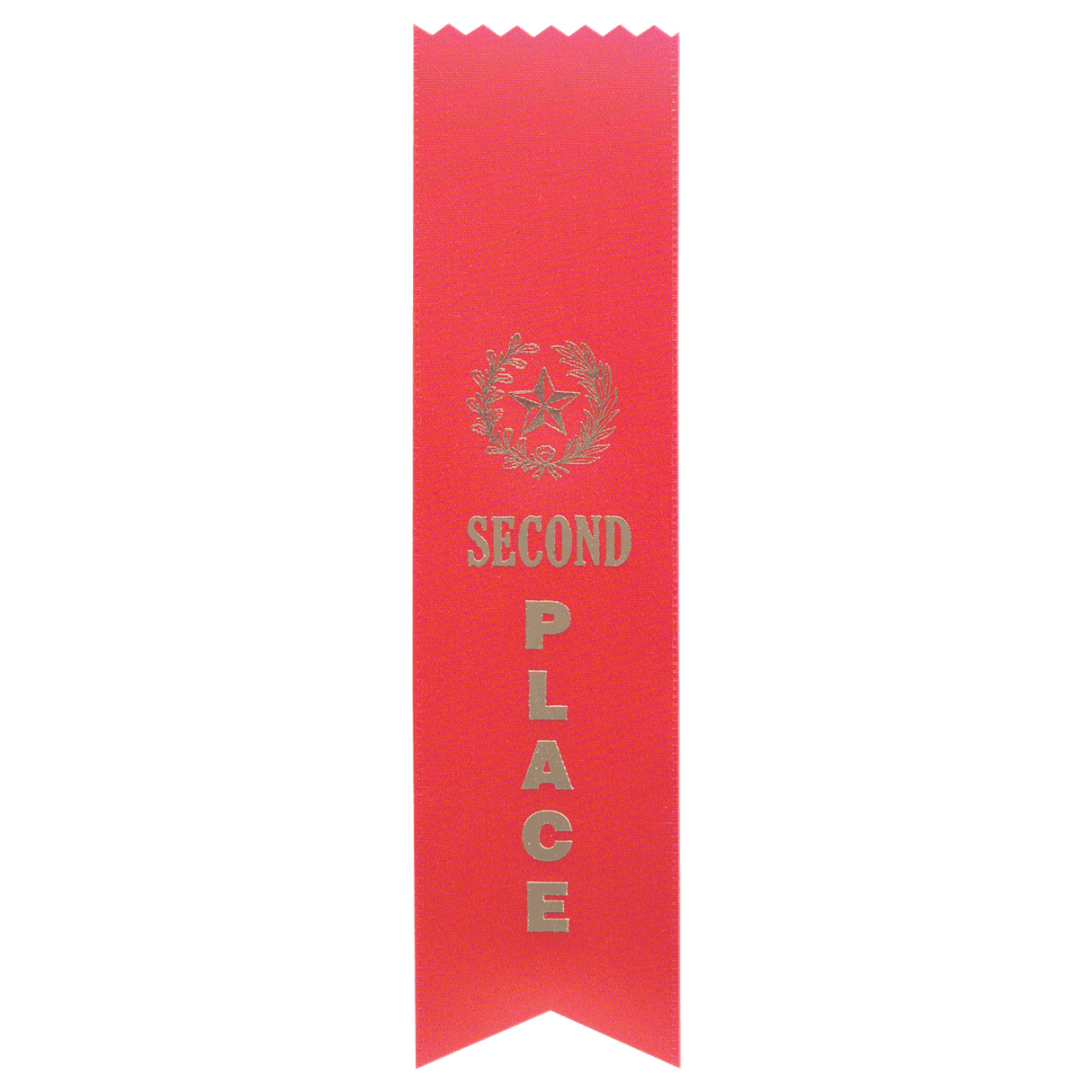 Red 2nd Place Pinked Top Ribbon