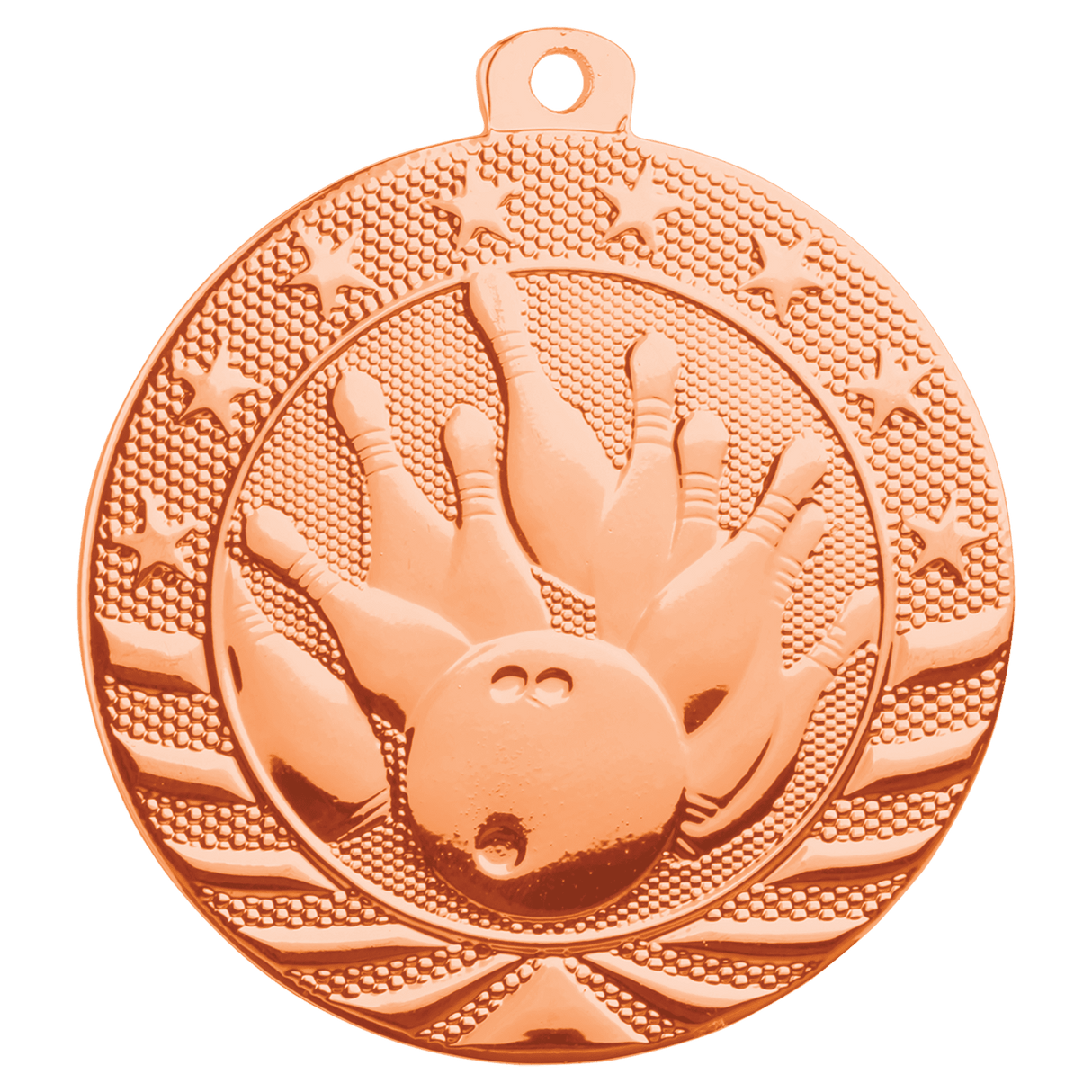 Bright Bronze 2" Bowling Starbrite Medal