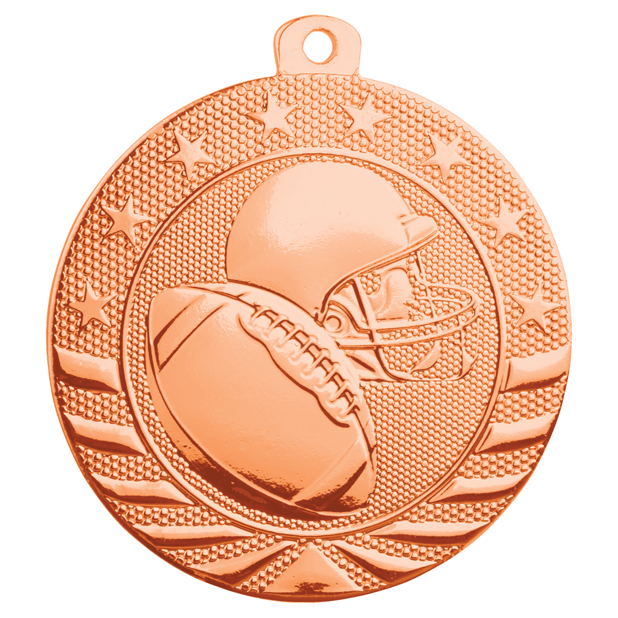 Bright Bronze 2" Football Starbrite Medal