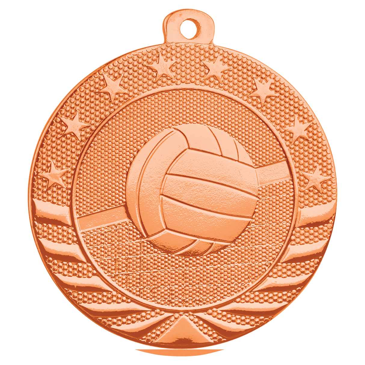 Bright Bronze 2" Volleyball Starbrite Medal