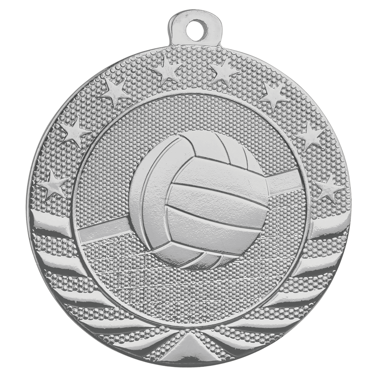 Bright Silver 2" Volleyball Starbrite Medal