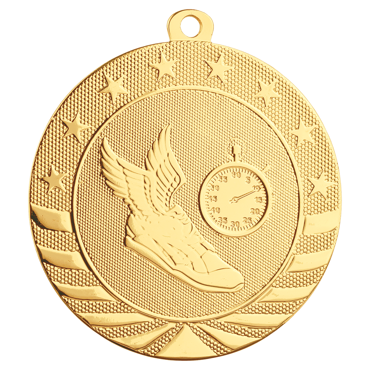 Bright Gold 2 3/4" Track Starbrite Medal