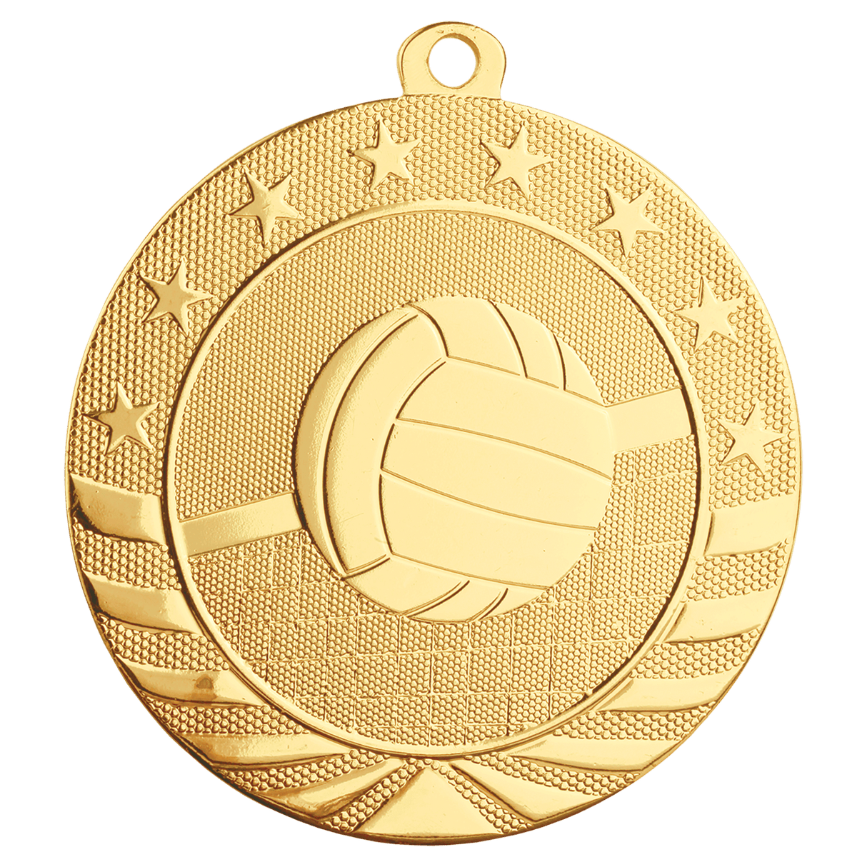 Bright Gold 2 3/4" Volleyball Starbrite Medal