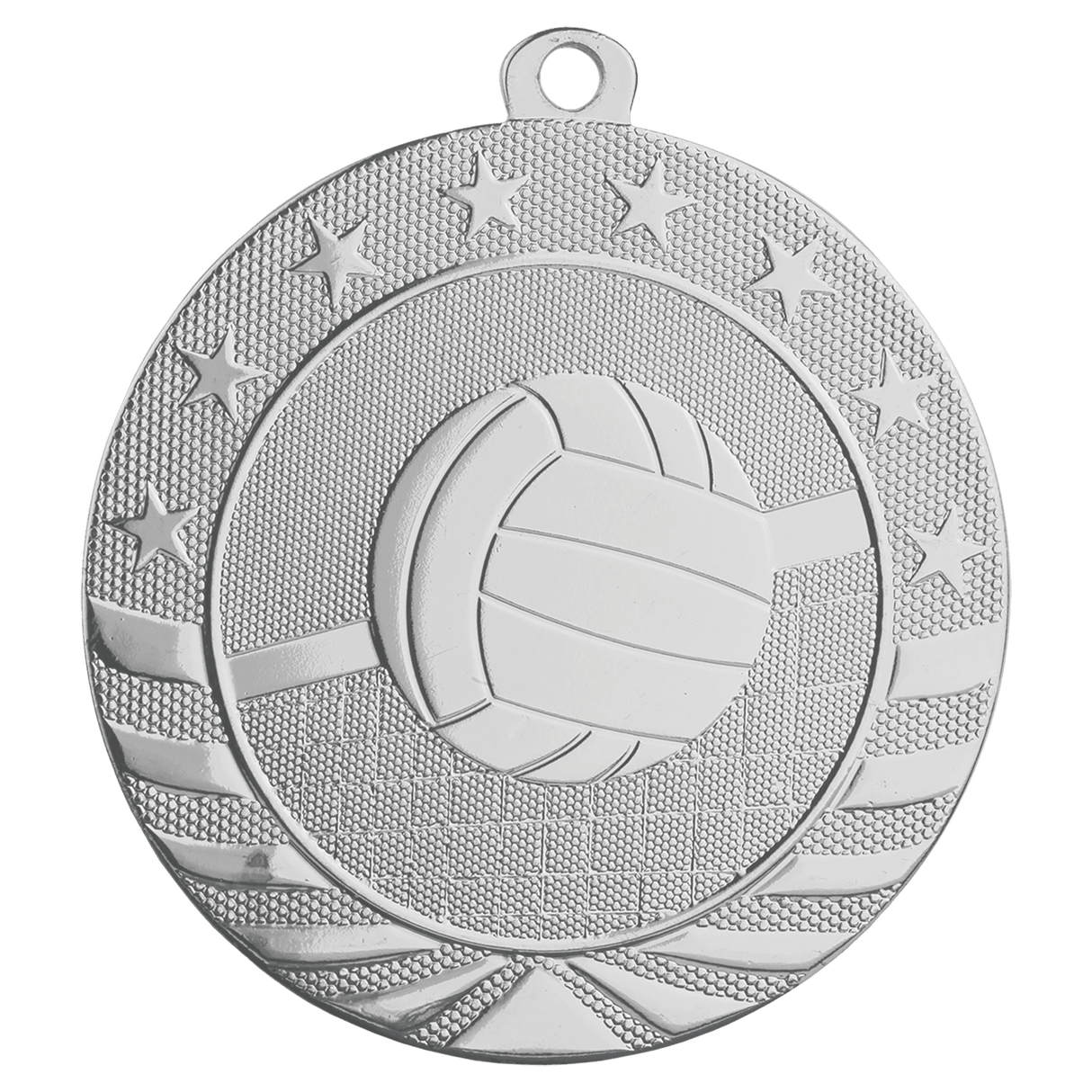 Bright Silver 2 3/4" Volleyball Starbrite Medal