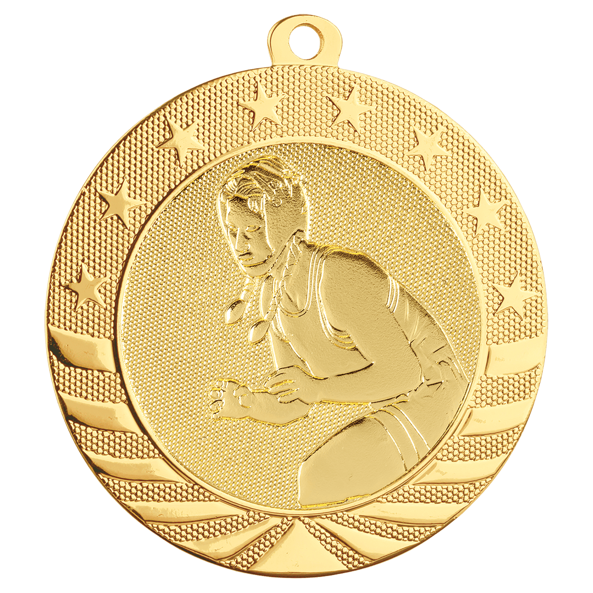 2 3/4" Female Wrestling Starbrite Medal