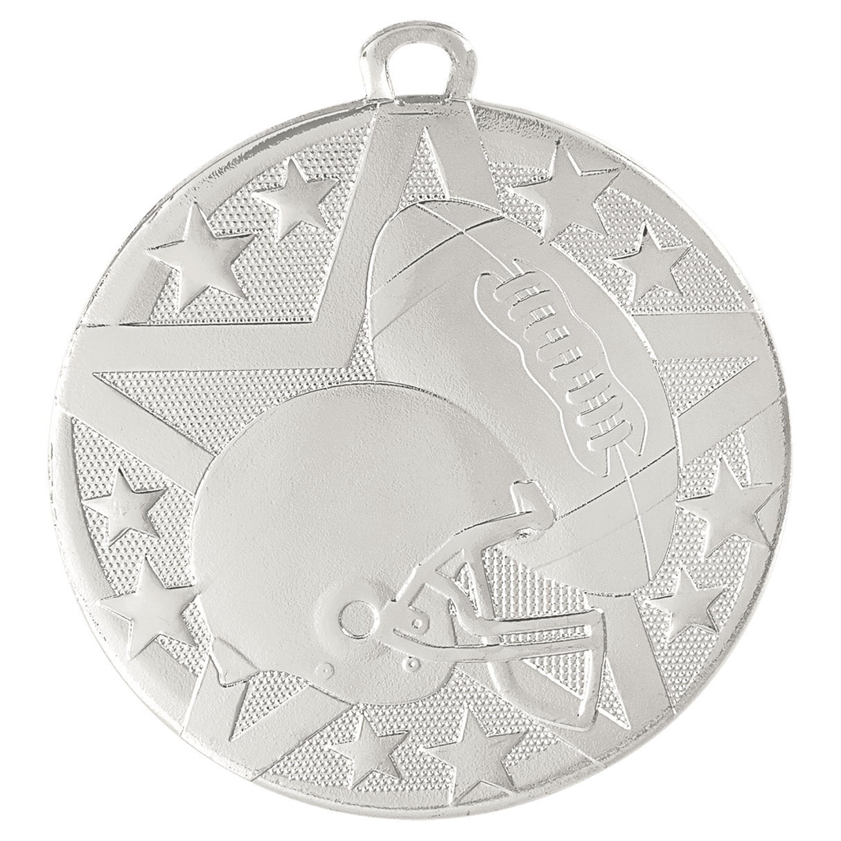 Silver 2" Superstar Football Medal
