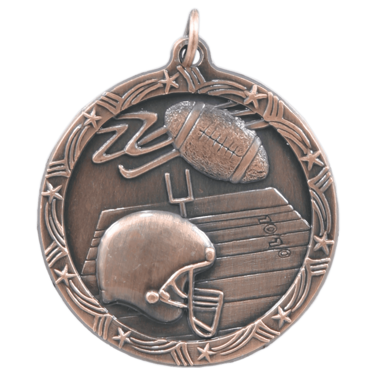 1 3/4" Football Shooting Star Medal