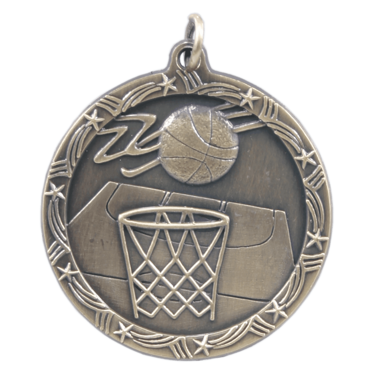 1 3/4" Basketball Shooting Star Medal