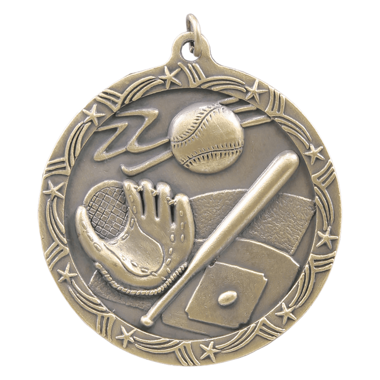 2 1/2" Baseball/Softball Shooting Star Medal