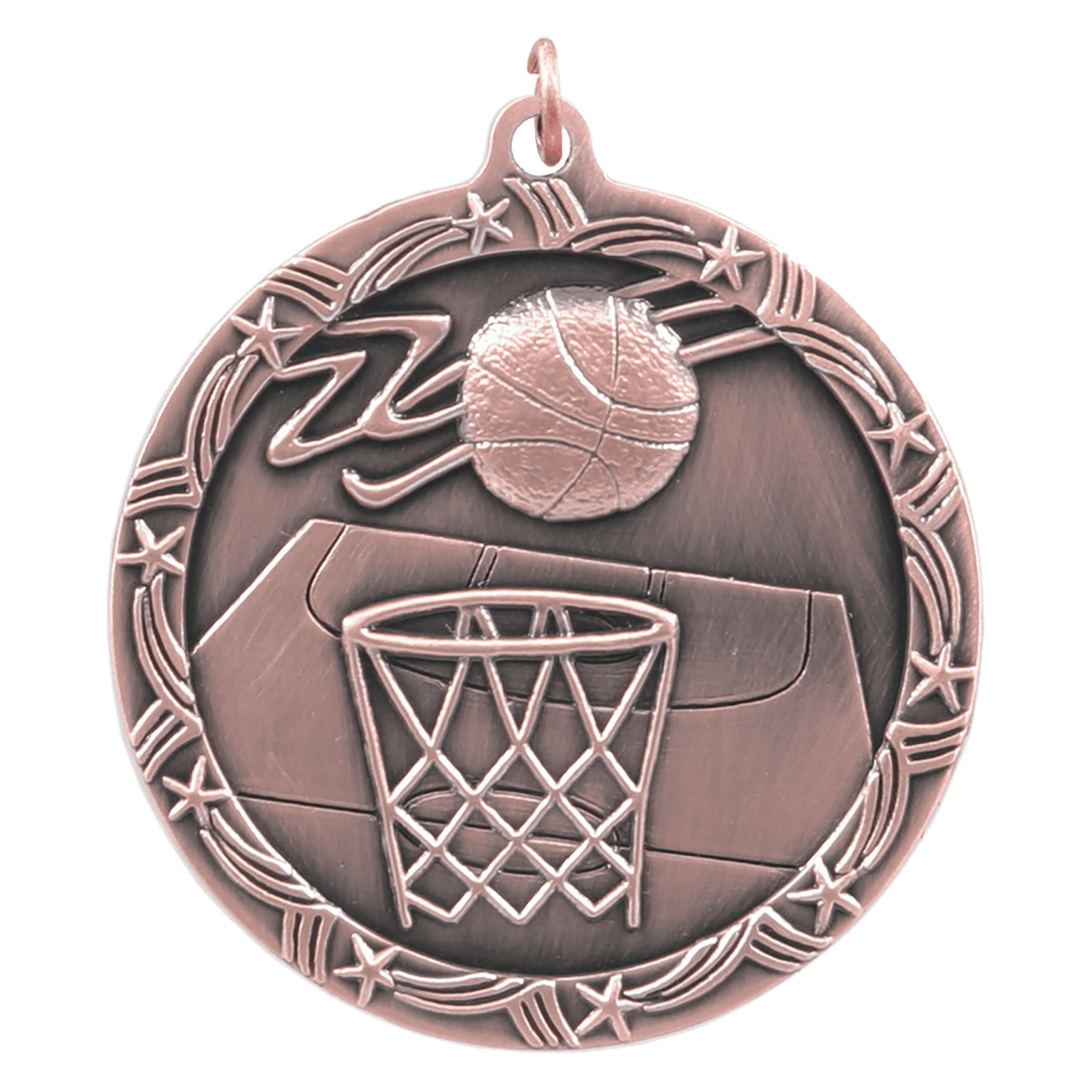 2 1/2" Basketball Shooting Star Medal