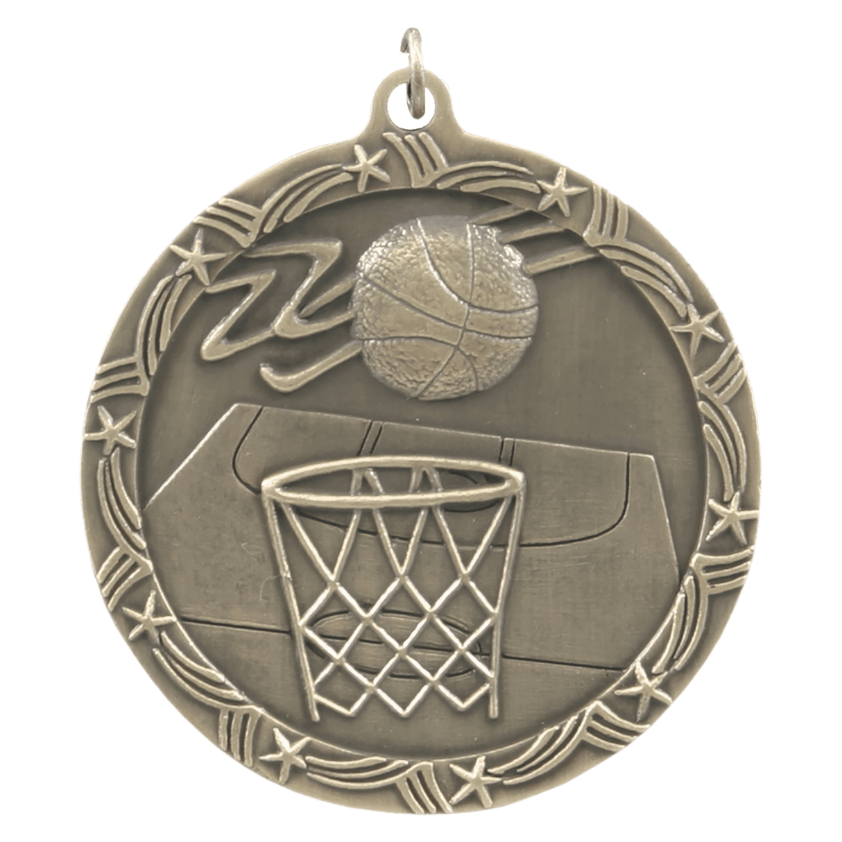 2 1/2" Basketball Shooting Star Medal