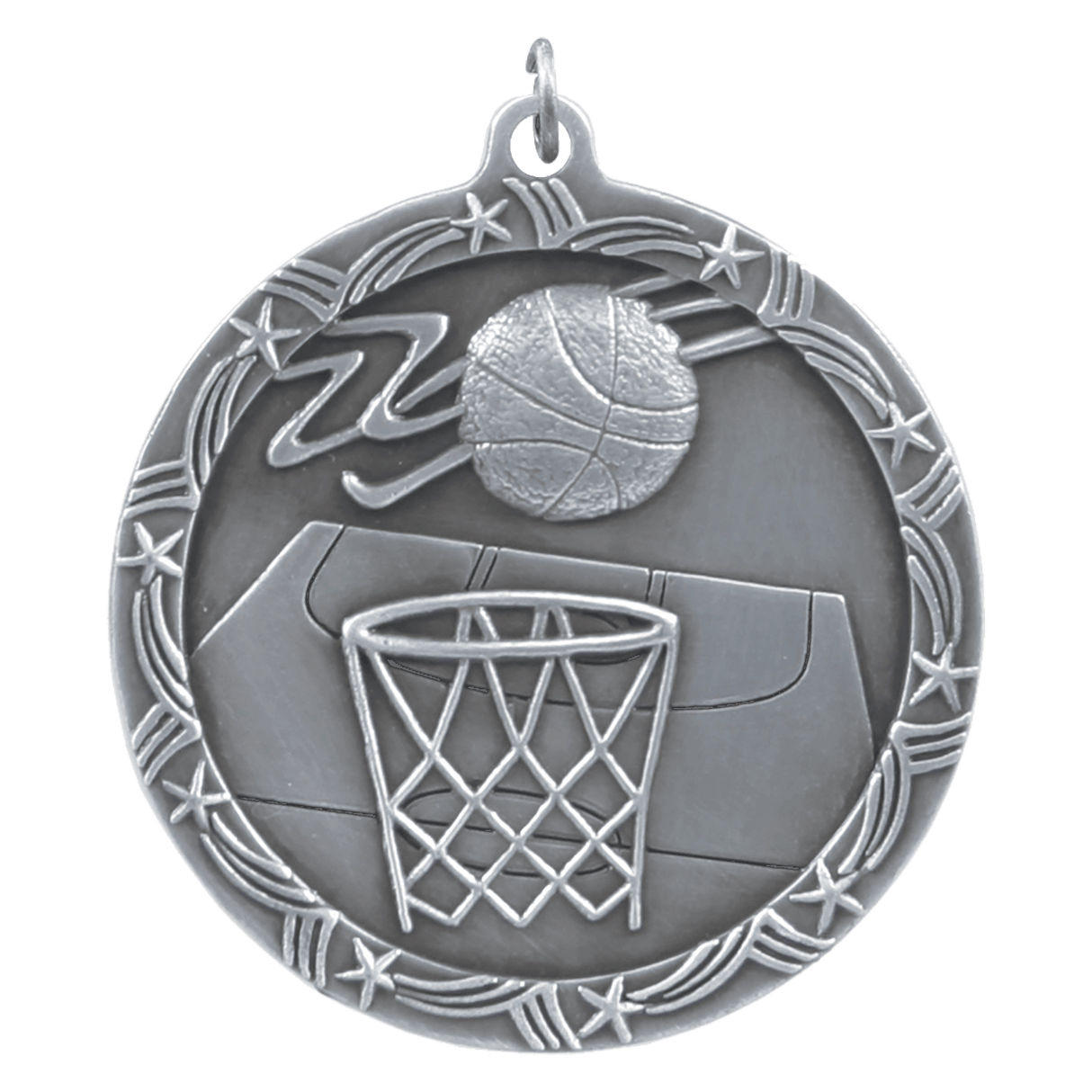 2 1/2" Basketball Shooting Star Medal