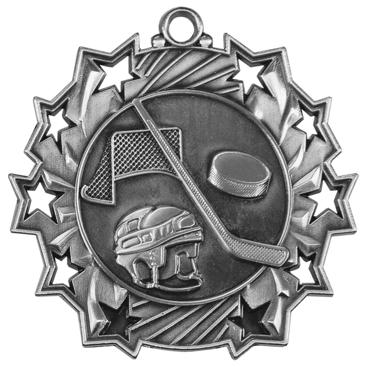 2 1/4" Hockey Ten Star Medal