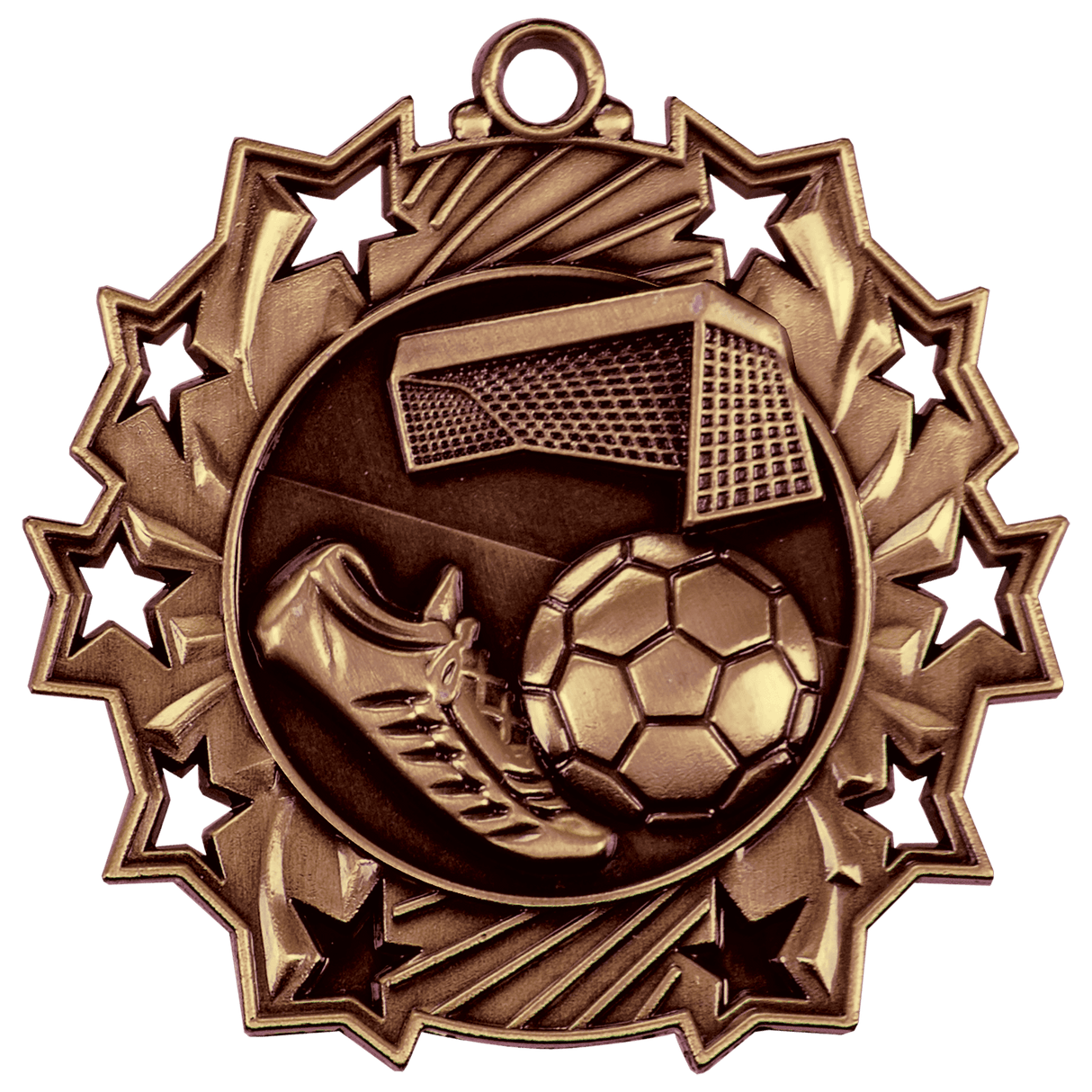 2 1/4" Soccer Ten Star Medal