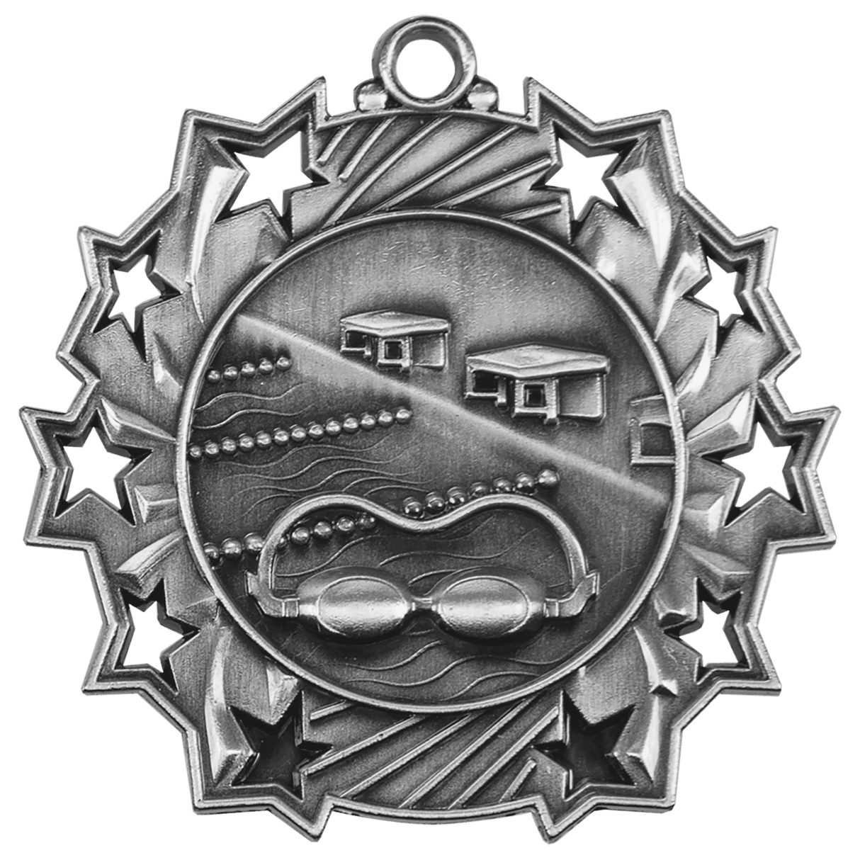 2 1/4" Swimming Ten Star Medal