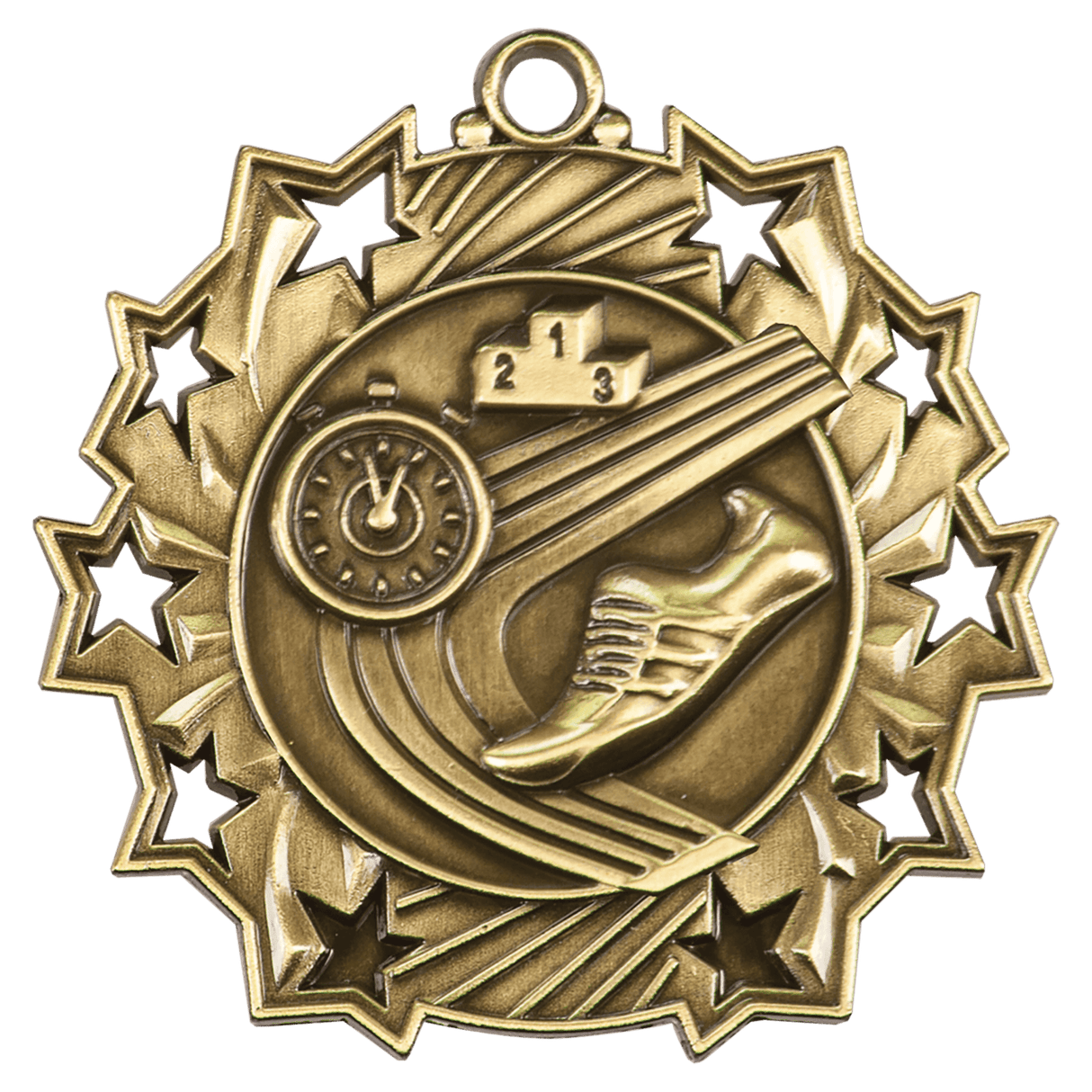 2 1/4" Track Ten Star Medal