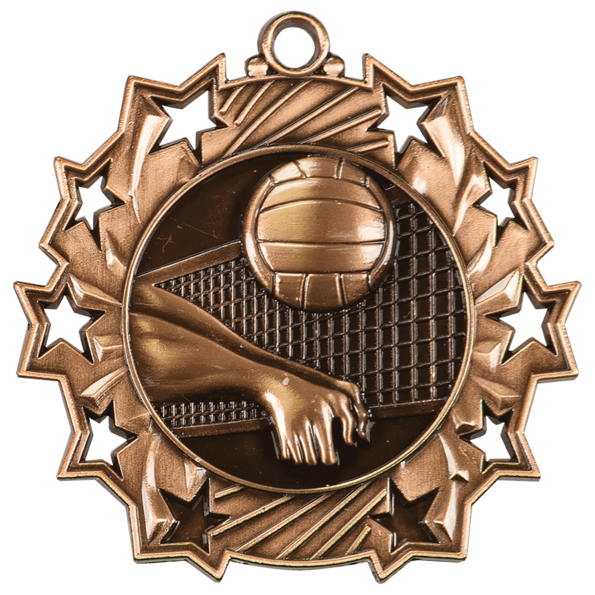 2 1/4" Volleyball Ten Star Medal