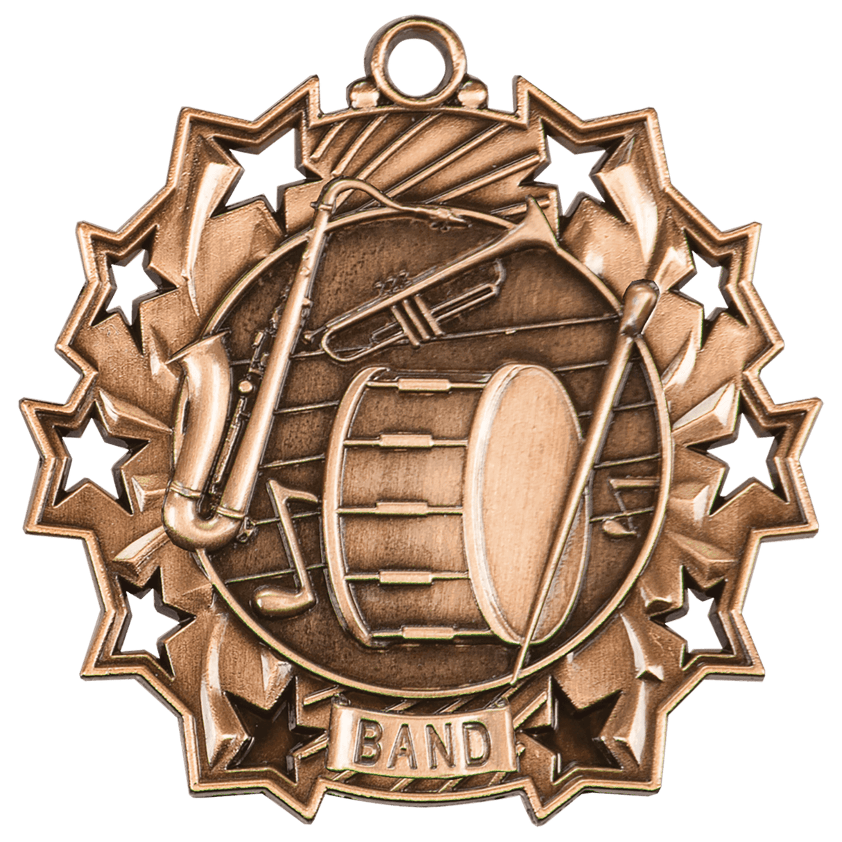 2 1/4" Band Ten Star Medal