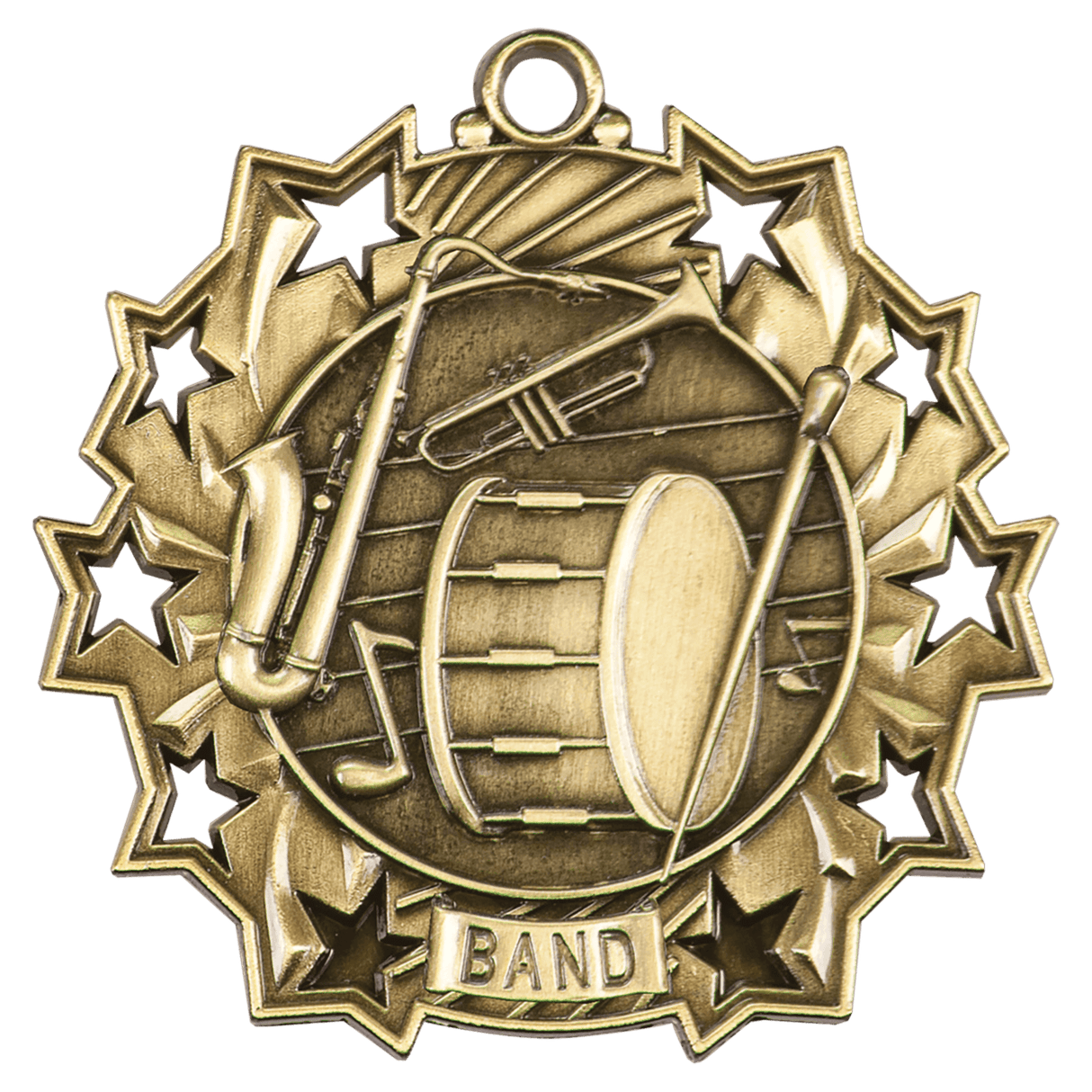2 1/4" Band Ten Star Medal