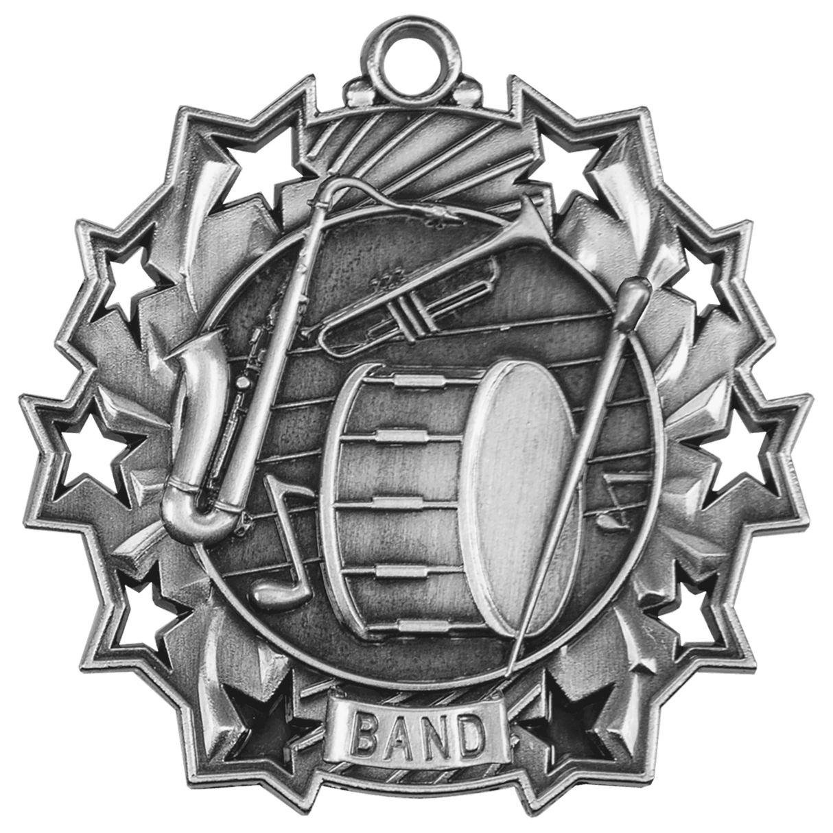 2 1/4" Band Ten Star Medal