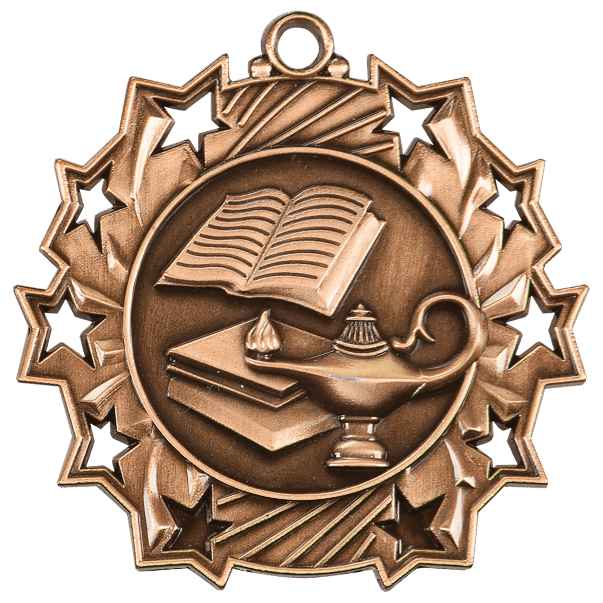 2 1/4" Lamp of Knowledge Ten Star Medal