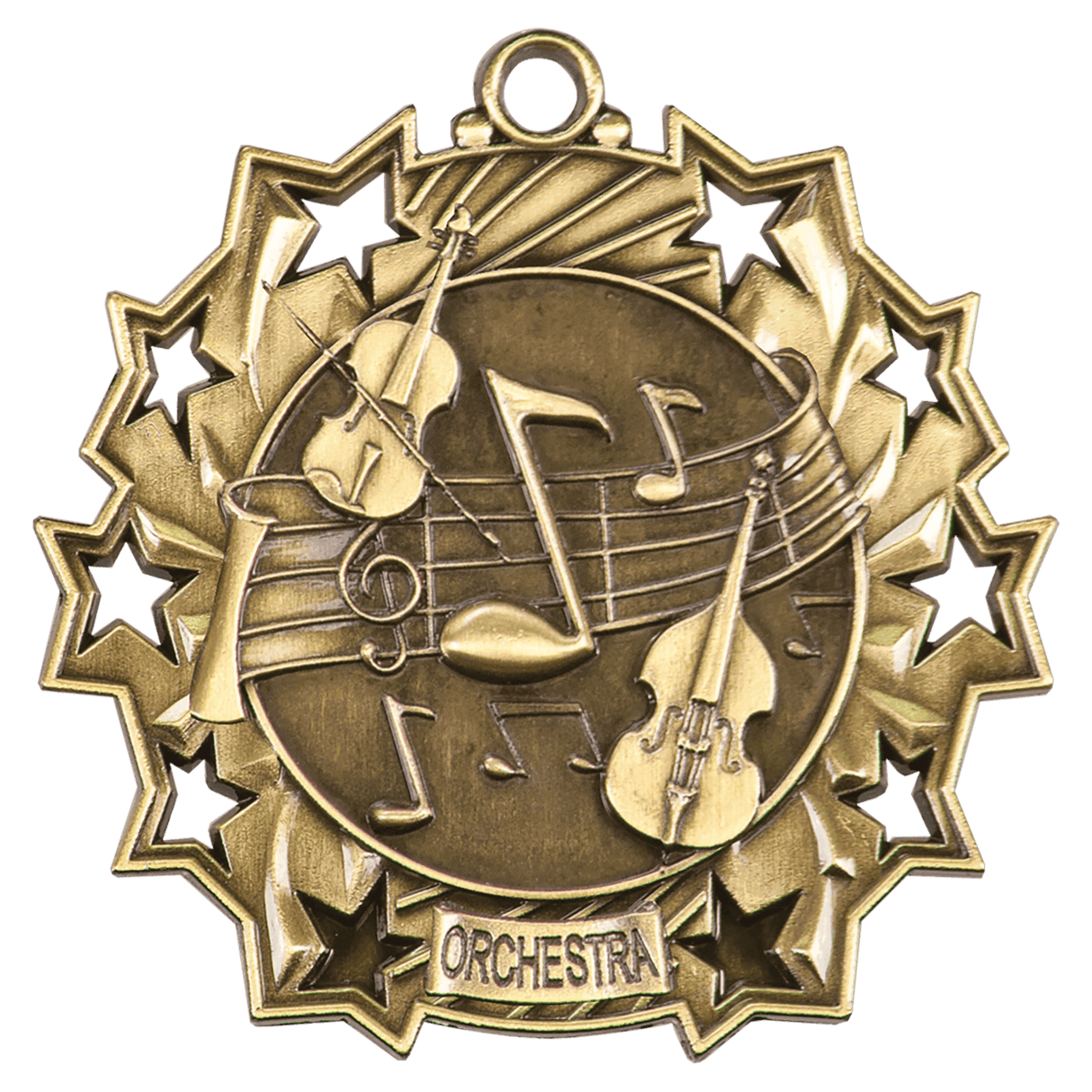 2 1/4" Orchestra Ten Star Medal