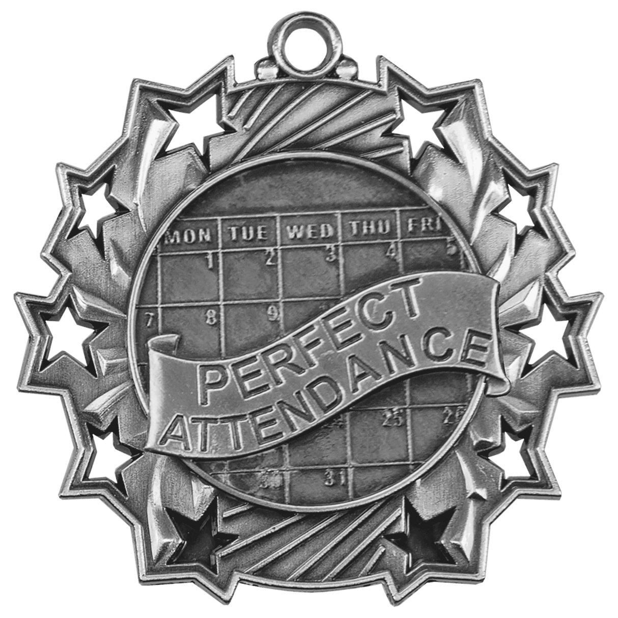 2 1/4" Perfect Attendance Ten Star Medal