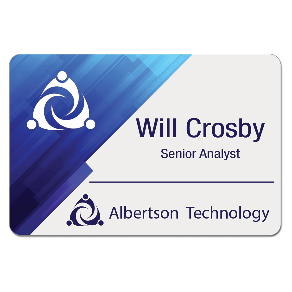 Gloss White 3" x 2" Unisub FRP Sublimatable Name Badge with Radius Corners