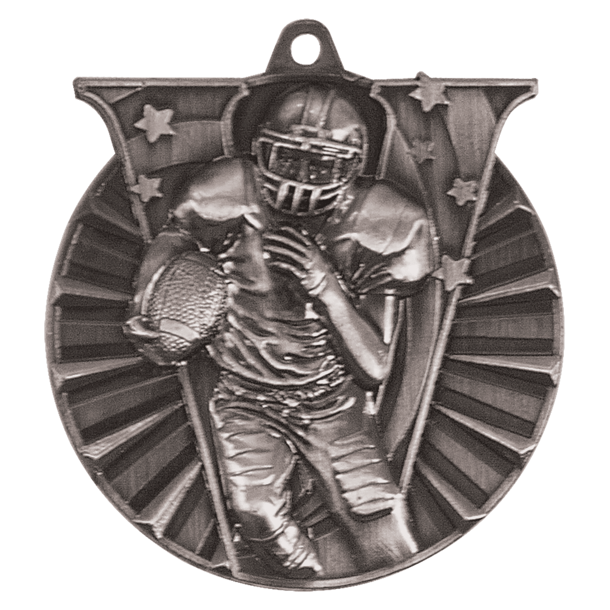 Antique Silver 2" Football Victory Medal
