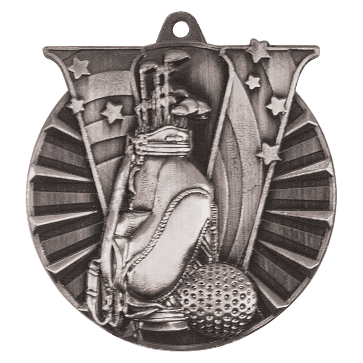 Antique Silver 2" Golf Victory Medal