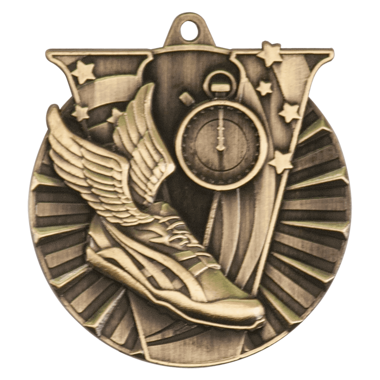 Antique Gold 2" Track Victory Medal