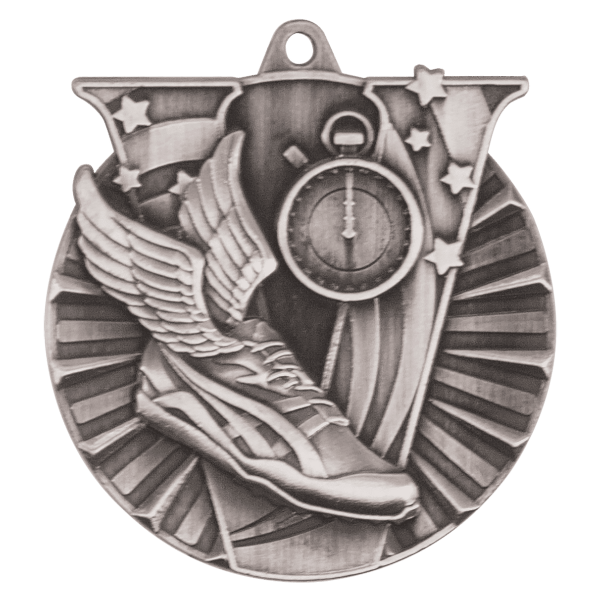 Antique Silver 2" Track Victory Medal