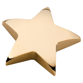 4" x 4" Gold Metal Star Paperweight