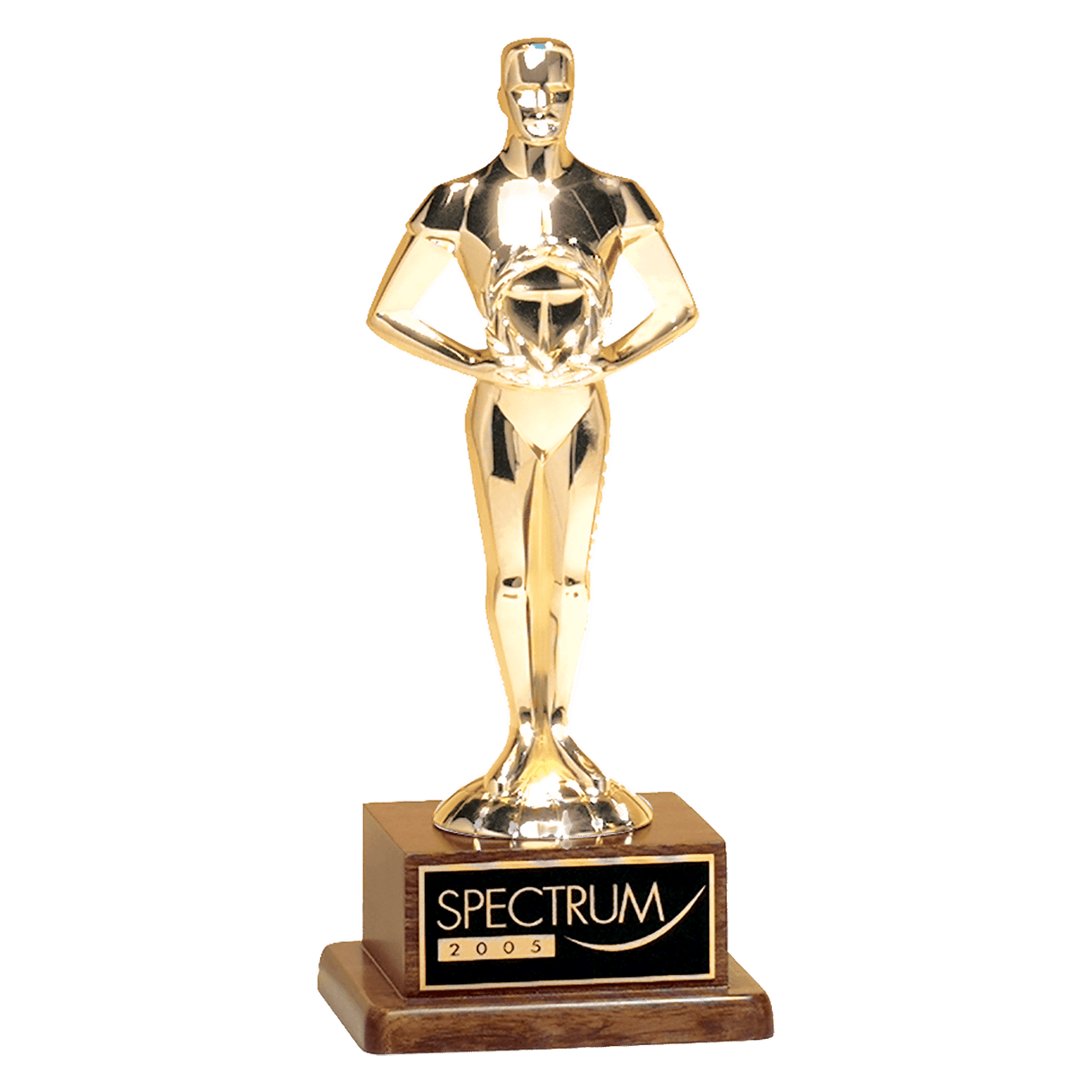 10 3/4" Cast Metal Goldtone Finish Classic Achiever Figure on a Solid Walnut Base and Black Laser Engravable Plate
