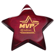 5 3/8" x 5 3/8" Rosewood Piano Finish Star Paperweight with Felt Bottom