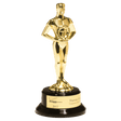 11" Cast Metal Goldtone Finish Classic Achiever Figure on a Black Piano Finish Base with a Gold Flex-Brass Plastic Plate