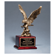 15" Antique Bronze Finished Eagle Resin Casting on Rosewood Piano Finish Base with Black Laserable Brass Plate