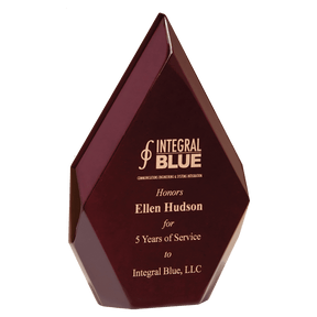 6 1/4" x 10" Engraved and Color-Filled Rosewood High Gloss Diamond