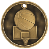 2" 3D Basketball Medal